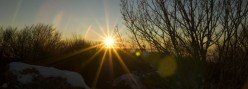 Tramonto sulla vetta de'Amiata sotto la neve